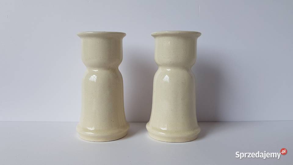2x świecznik ceramiczny Bolesławiec Wolanin Dąbrowa Górnicza sprzedam