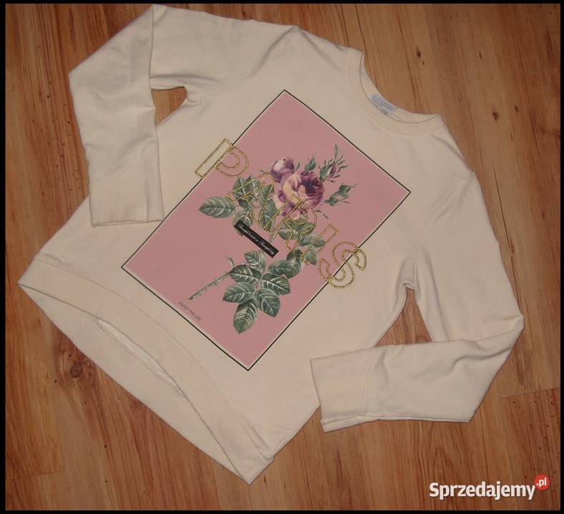 BREEZE bluza ecru złoty napis kwiaty r140146 dziewczynka wielkopolskie Rawicz sprzedam
