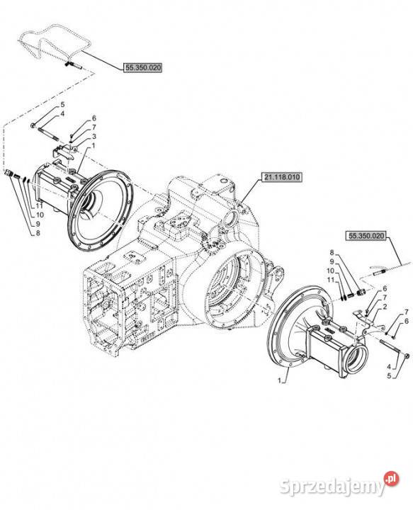 Holland T6070 Pochwa mostu napedow 48025486 Jastrzębniki