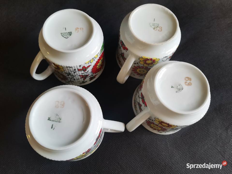 Stare filiżanki Roman 4 sztuki porcelana