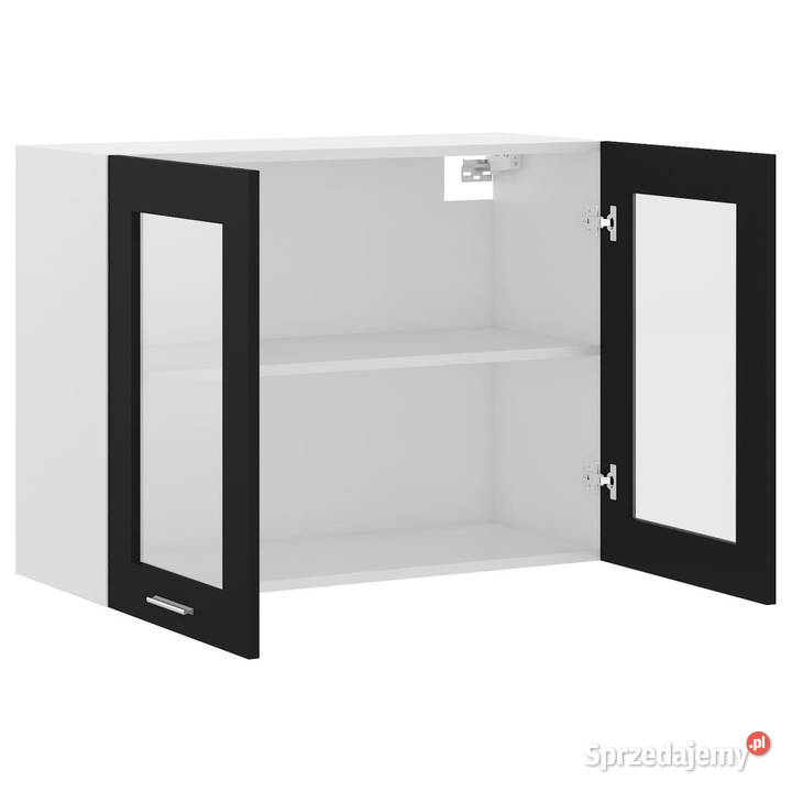 Szafka wisząca z szybą czarna 80x31x60 WM802530