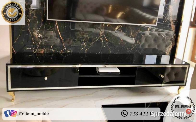 Szklana czarna szafka RTV Glamour Kielce