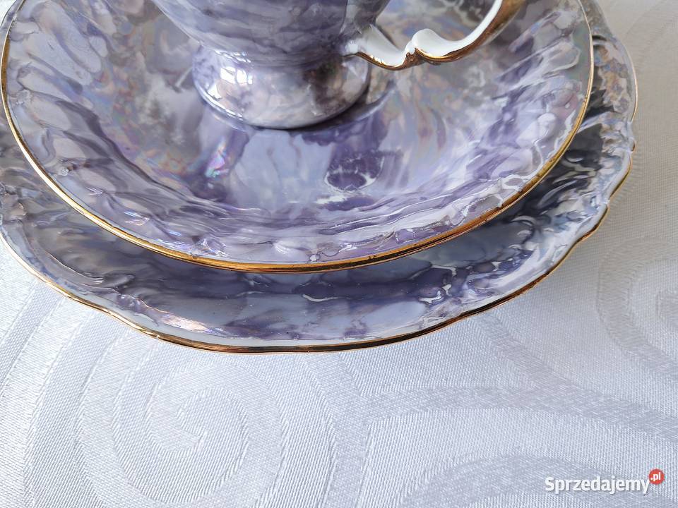 Filiżanka porcelanowa spodek talerzyk deserowy lubuskie Strzelce Krajeńskie