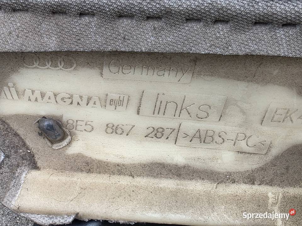 Listwa słupka Lewy tył A4B6 sedan 8E5867287 Iława