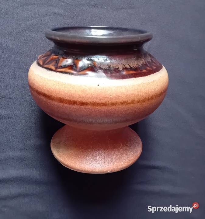 Ceramiczna częściowo szkliwiona osłonka doniczki Koźminek sprzedam