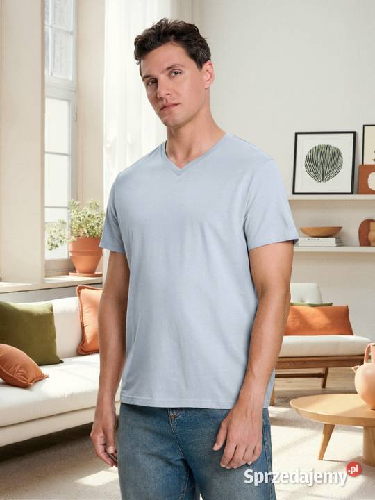 niebieski tshirt męski Sinsay Rozmiar M