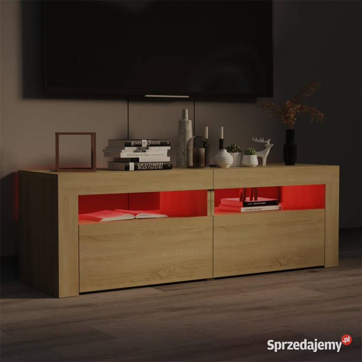 Szafka pod TV z oświetleniem LED dąb sonoma mazowieckie Warszawa