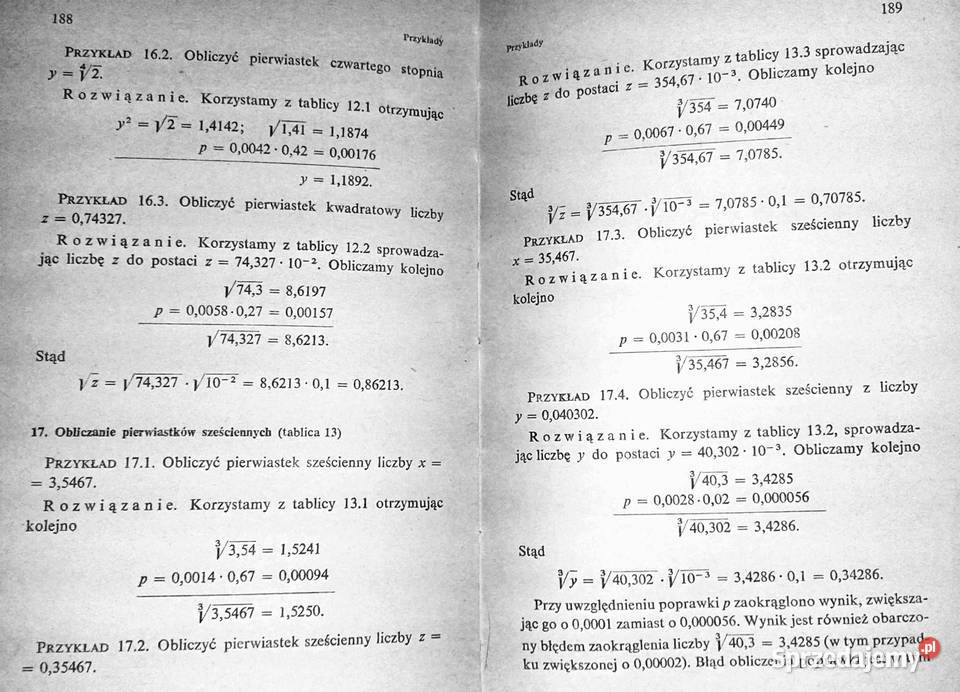 Podręczne tablice matematyczne pięciocyfrowe Chełm