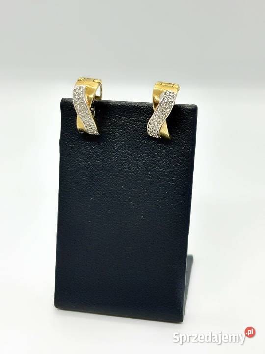 Złote kolczyki pr 333 179g Cyrkonia Elbląg