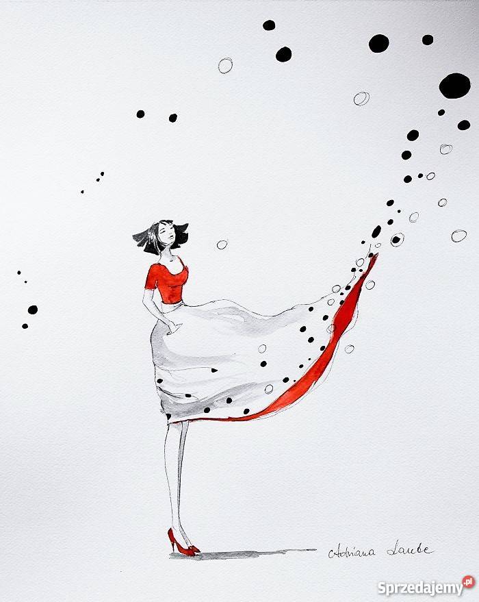 WIATR ZMIAN 2 akwarela z dodatkiem piórka śląskie Katowice