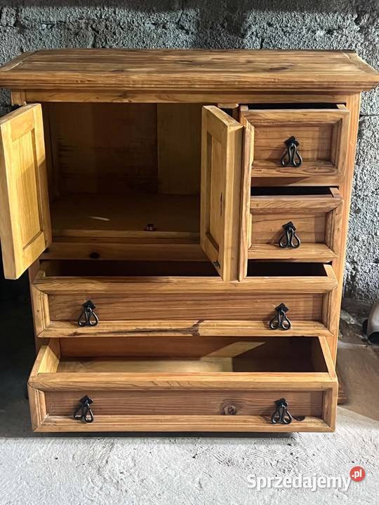 Rustykalna komoda z litego drewna sosnowego 90cm Komody Brodnica