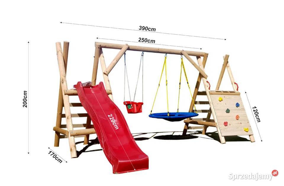 Plac Zabaw do Ogrodu OLAF Ścianka Huśtawki Ślizg Warszawa