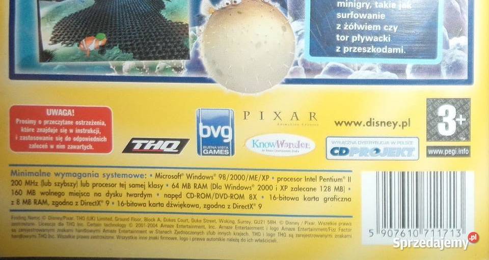 2x gra Gdzie jest Nemo Disney Pixar Windows XP podkarpackie Rzeszów sprzedam