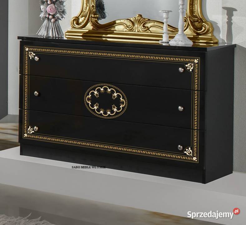 Klasyczna sypialnia czarnozłota z szafą Przemyśl sprzedam