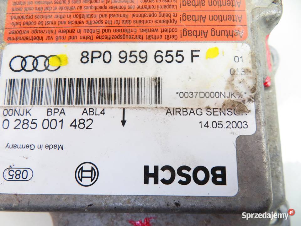 MODUŁ AIRBAG AUDI A3 8P1 8P0959655F osobowe