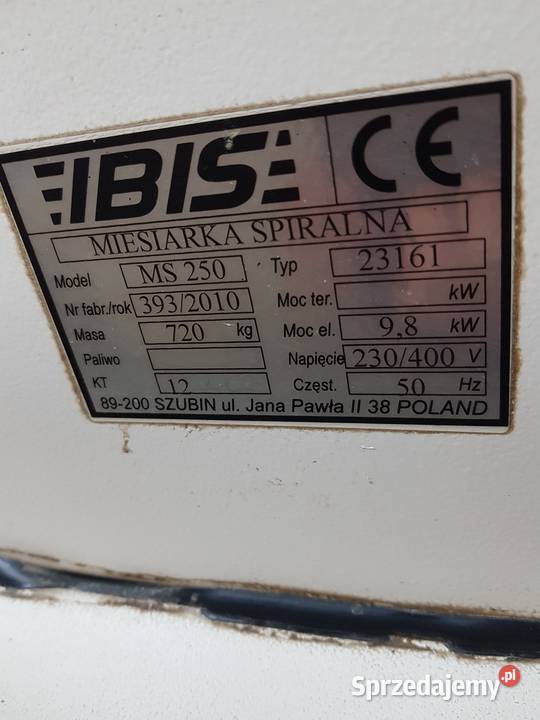 IBIS MS250 miesiarka spiralna 3 dzieże Biznes i Przemysł łódzkie