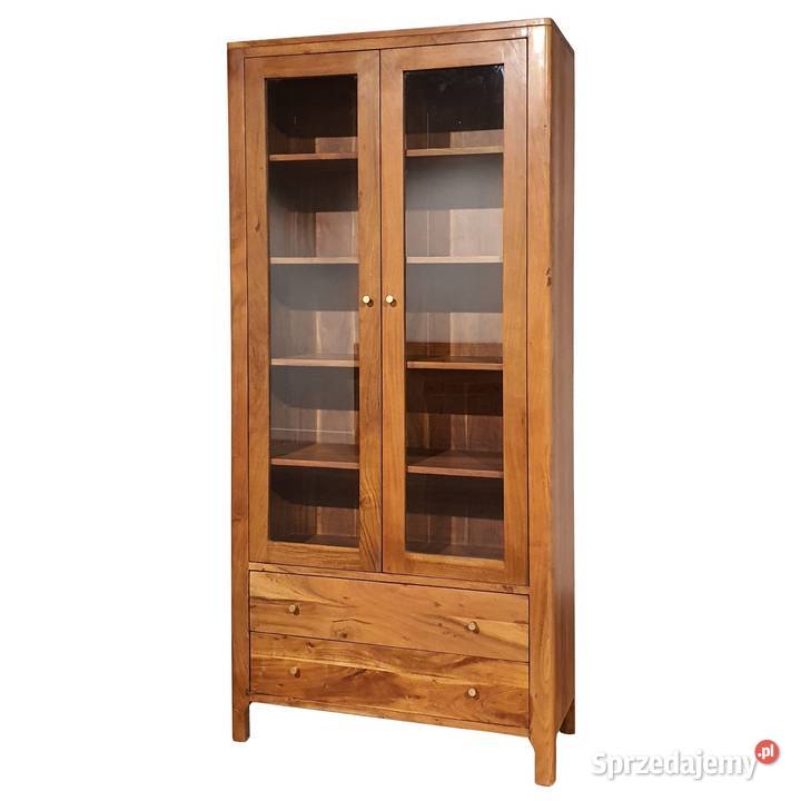 Drewniana przeszklona witryna 90 MILANO z Kredensy i witryny Lublin