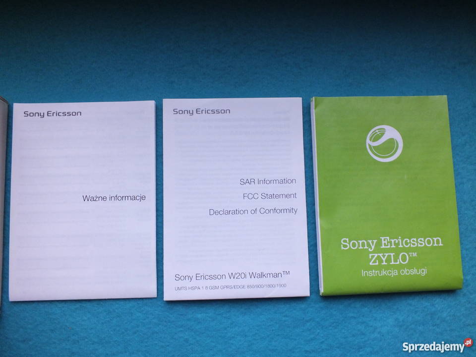 Oryginalny karon pudełko instrukcja Sony Pozostałe Żary