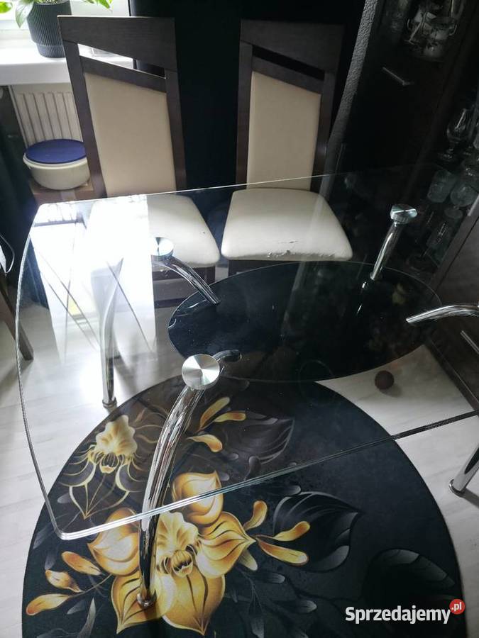 Stół szklany 4 krzesła sprzedam