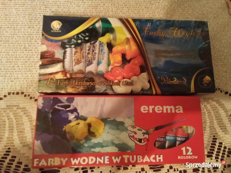 Farby akrylowe w tubkach i wodne Warszawa sprzedam