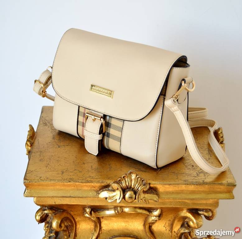 BURBERRY TOREBKA LISTONOSZKA KRATKA LOGOWANA BEŻ kolorowy Bydgoszcz
