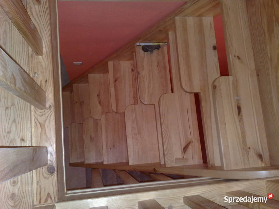 SCHODY KACZE na wysokość 320 szer80 z BALUSTRADĄ jednobiegowe  Podłogi i schody lubelskie Łuków