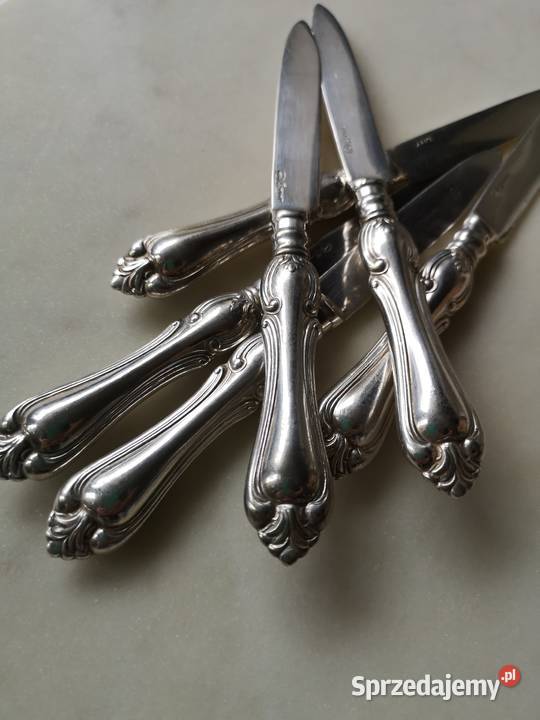 noże deserowe posrebrzane Dania vintage Toruń