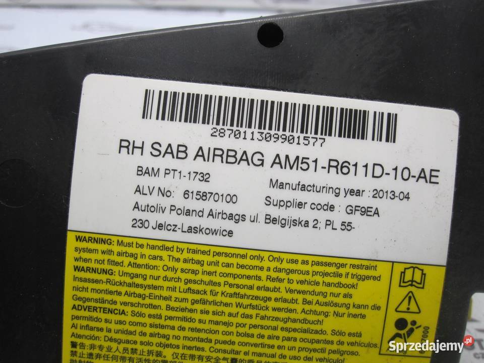 FORD FOCUS MK3 III 13r AIRBAG poduszka fotela