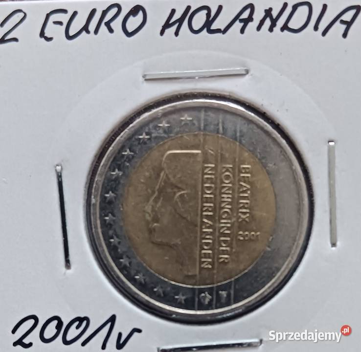 2 Euro Holandia 2001 r Beatrix rzadkość wielkopolskie Konin