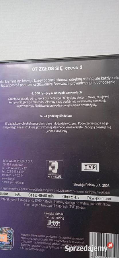 07 ZGŁOŚ SIĘ części 1 2 3 4 5 pięć płyt DVD Filmy Bydgoszcz