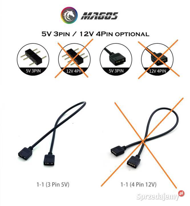 Kabel łącznik do LED ARGB 5V 3pin adresowalne Bydgoszcz