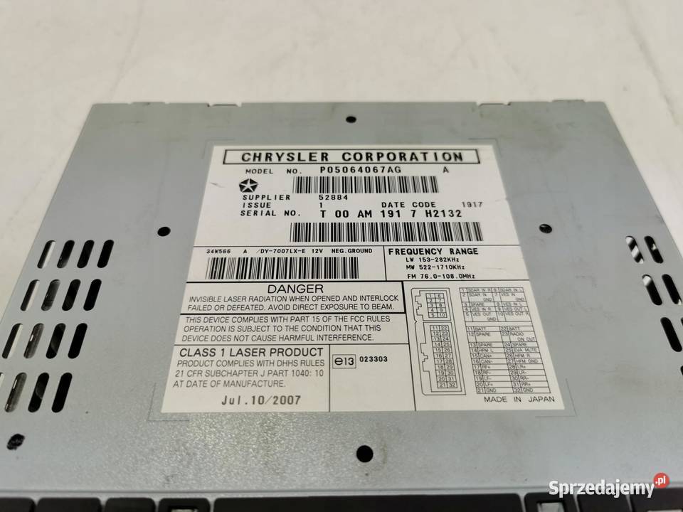 RADIO CD JEEP PATRIOT DODGE CALIBER 2006201