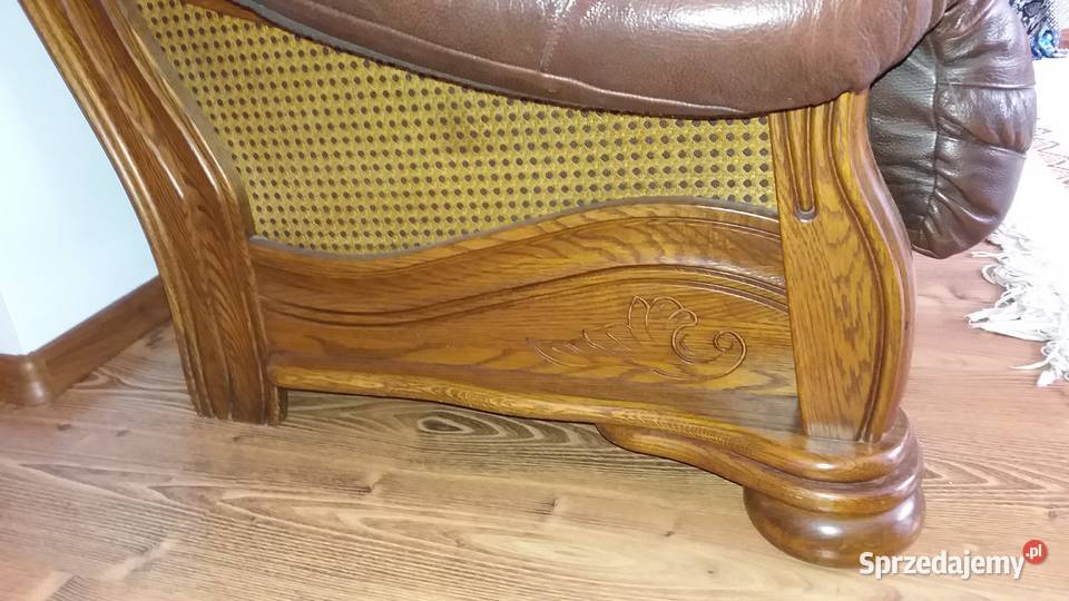 Dębowa Sofa Kanapa Skóra 225 160 Płońsk