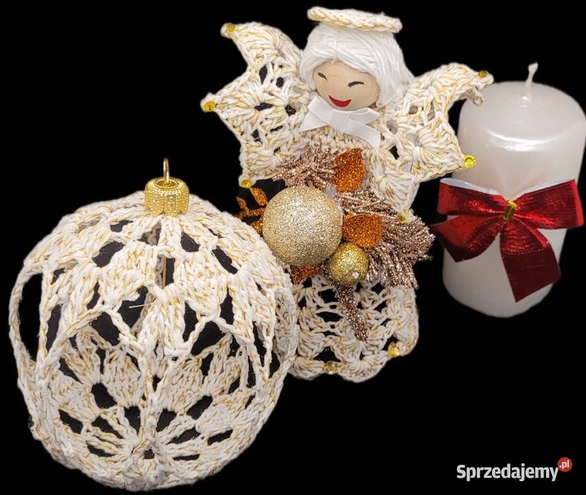 Świąteczny zestaw ręcznie wykonanyAniołek z Krzywaczka sprzedam
