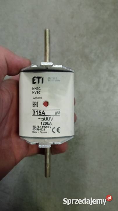 Bezpiecznik nożowy NH3 315A 500V gLgG ETI Maniowy