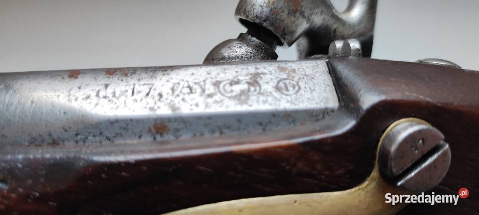 Stary pistolet Francja bojowy oficerski XIXw Wrocław