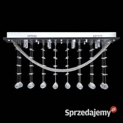 Biała lampa sufitowa z błyszczącymi kryształkami Warszawa