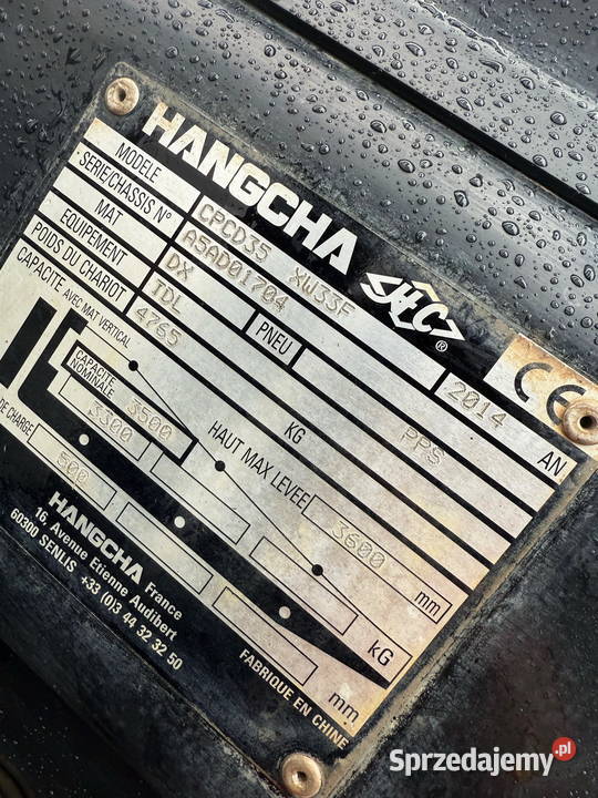 wózek widłowy HC HANGCHA CPCD35 diesel 3500 Działoszyn sprzedam