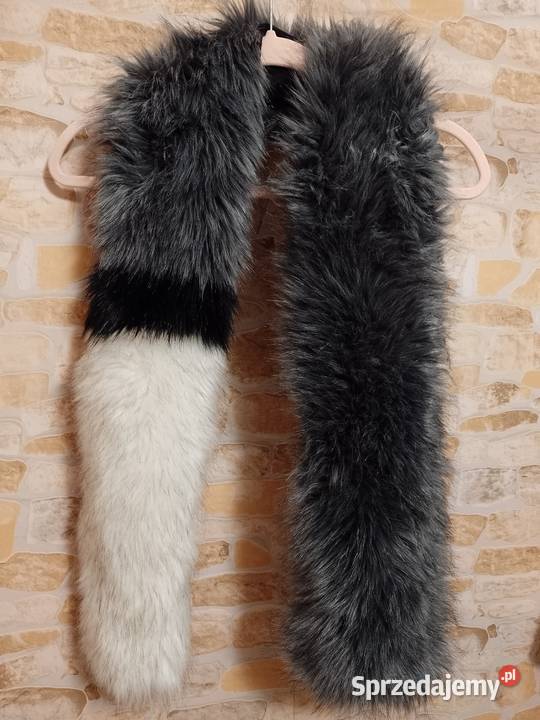 ZARA Długie Futrzany kołnierz Etola szal futerko Dodatki Kraków