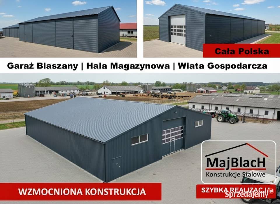 Garaż Blaszany Dwuspadowy Grafit RAL Ocynk Ostróda