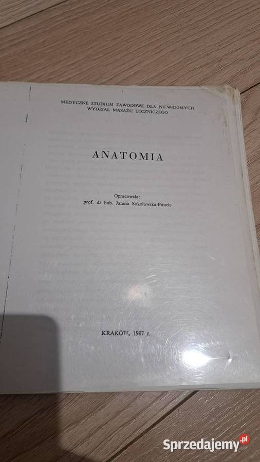 Anatomia J SokołowskaPituch 1987 Wydanie tradycyjny podręcznik Warszawa sprzedam