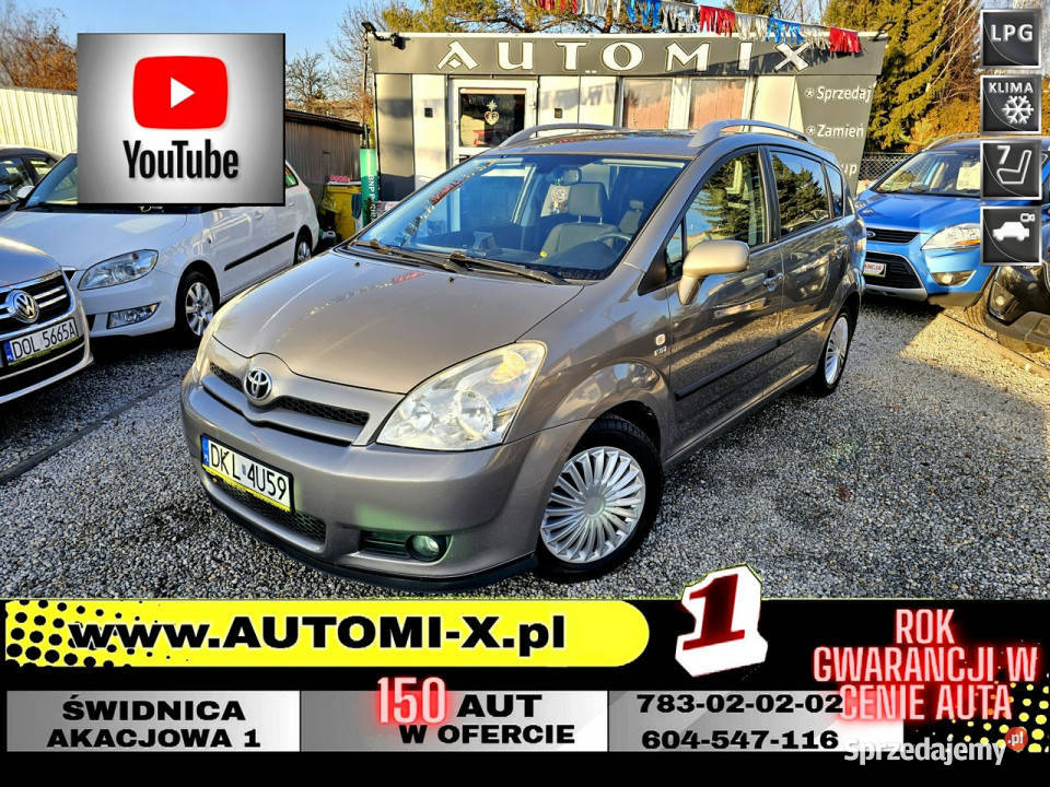 Toyota Corolla Verso 18 benzynalpg Zadbany czujnik deszczu Świdnica