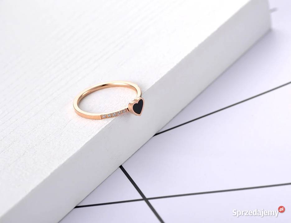 Nowy pierścionek stal szlachetna złoty kolor Szczecin