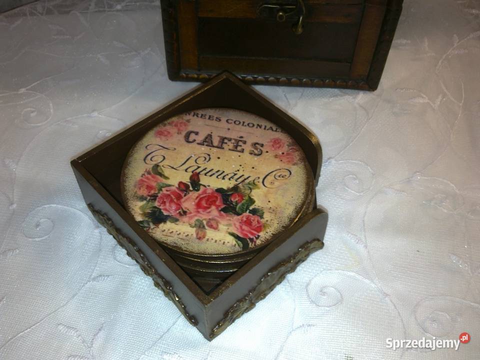 stylowe podkładki pod kubki Rękodzieło Decoupage podkarpackie Stalowa Wola sprzedam