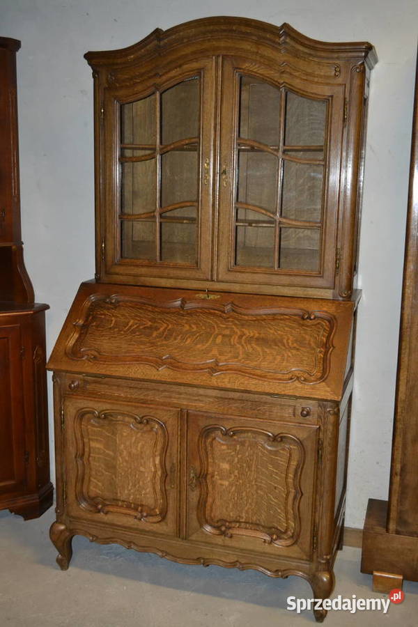 sekretarzyk z nadstawką lity dąb Będzin