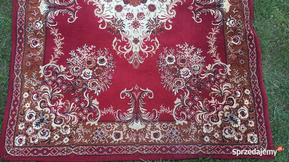 Wełniany dywan w czerwony wzór ok 150x270 łódzkie Wieluń