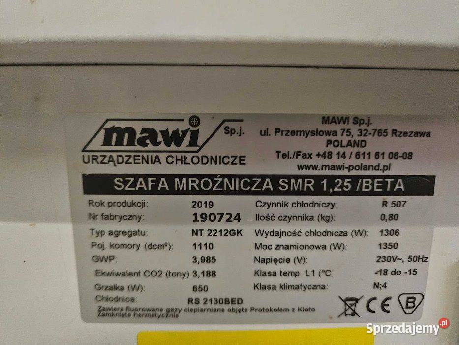 Szafa mroźnicza Mawi 2019 stan nowa 1110 litrów Góra