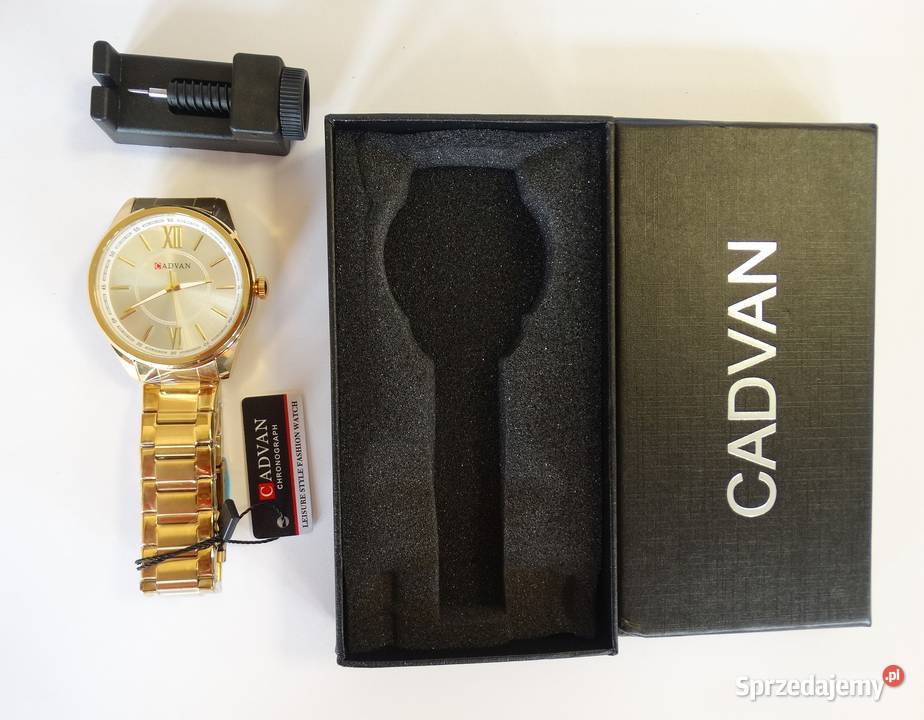 Klasyczny zegarek męski złoty z bransoletą