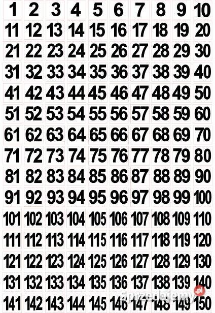 Naklejki liczby czarne na białym tle 1150 40 mm Kamionna sprzedam