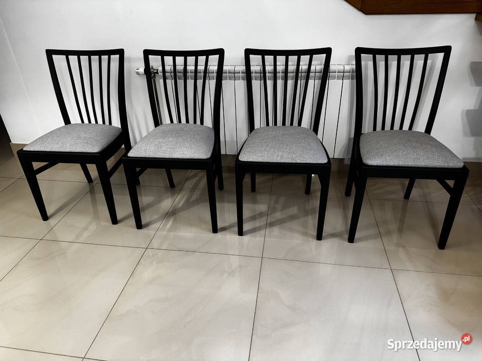 Krzesła 4 art deco stylowe renowacji czarne